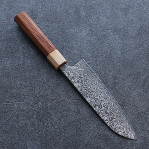 Yoshimi Kato R2/SG2 Damascus Santoku Japanese Knife 170mm Honduras Handle - Seisuke Knife Kappabashi