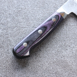 Yoshimi Kato VG10 Damascus Migaki Polish Finish Gyuto Japanese Knife 210mm Purple Pakka wood Handle - Seisuke Knife Kappabashi