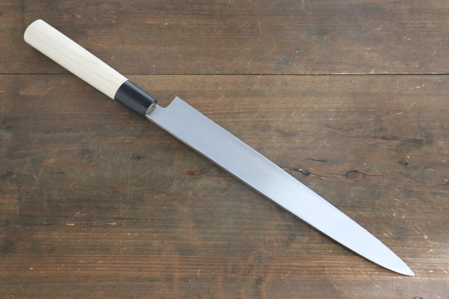 Sakai Takayuki Kasumitogi White Steel Yanagiba Japanese Knife Magnolia Handle - Seisuke Knife Kappabashi