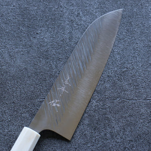 Yu Kurosaki Fujin SPG2 Hammered Santoku Japanese Knife 165mm Stabilized wood (Birch Burl) Handle - Seisuke Knife Kappabashi