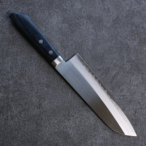 Kunihira VG1 Migaki Finished Santoku Japanese Knife 170mm Navy blue Pakka wood Handle - Seisuke Knife Kappabashi