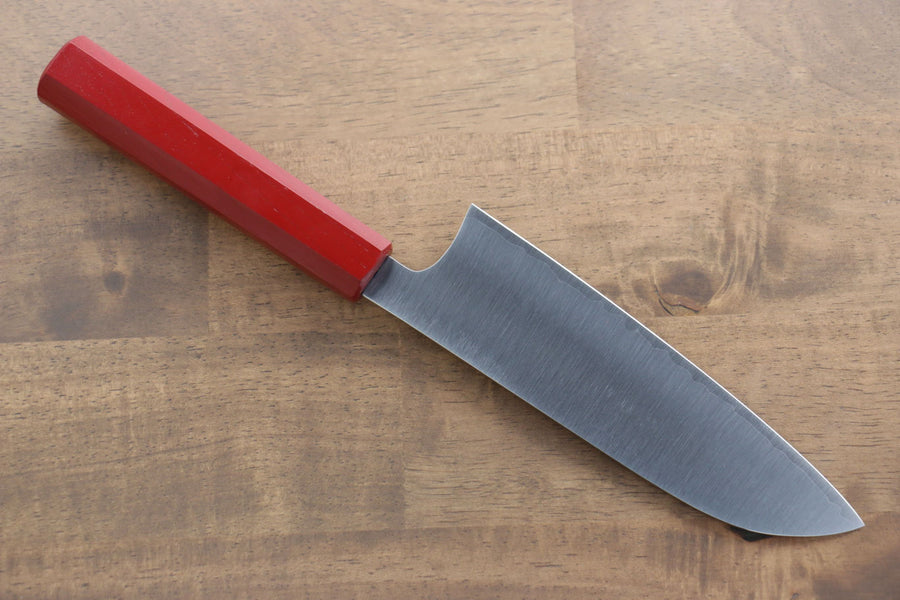 Makoto Kurosaki SPG2 Migaki Finished Santoku Japanese Knife 170mm Red Lacquered Handle - Seisuke Knife Kappabashi