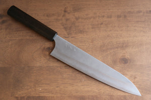 Yoshimi Kato Blue Super Nashiji Gyuto Japanese Knife 210mm Enju Lacquered(Black) Handle - Seisuke Knife Kappabashi