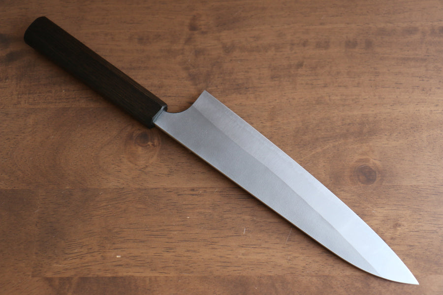 Yoshimi Kato Blue Super Nashiji Gyuto Japanese Knife 210mm Enju Lacquered(Black) Handle - Seisuke Knife Kappabashi